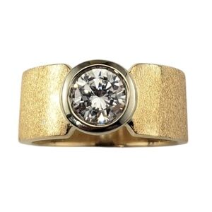 14 Karat Yellow and White Gold Cubic Zirconia Band Ring Size 7.75 #21230